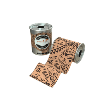 Taśma dynamiczna Black Tattoo beżowa z czarnym wzorem, 7,5 cm x 5 m Dynamic Tape
