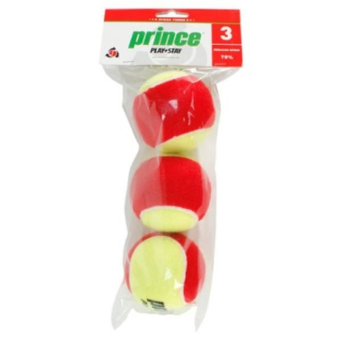 Piłki treningowe do tenisa dla dzieci Prince Play & Stay STAGE 3 FILCOWE, 3 szt.