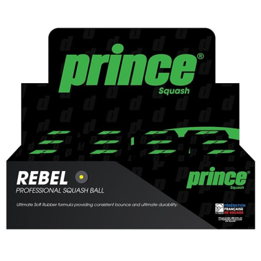 PRINCE REBEL Squash Ball z jedną żółtą kartką, 1 GAB