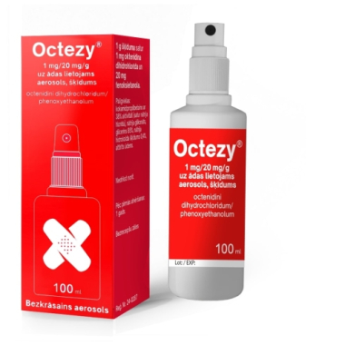 Antyseptyczny środek wspomagający terapię, roztwór aerozolowy 1 mg/20 mg/g, 100 ml - OCTEZY 