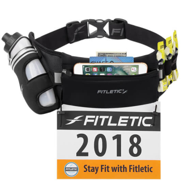 Pas biodrowy do biegania z mocowaniem numeru startowego Fitletic Fully Loaded