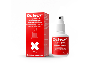 Antyseptyczny środek wspomagający terapię, roztwór aerozolowy 1 mg/20 mg/g, 50 ml - OCTEZY