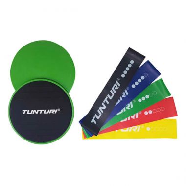 Zestaw gumy oporowej i suwaków Tunturi RESISTANCE & CORE SLIDERS SET