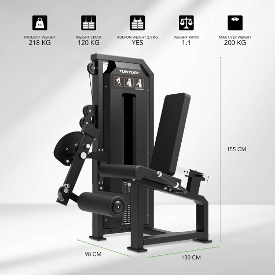 Suwnica na nogi "Leg Extension" z stosem TUNTURI Platinum V-series