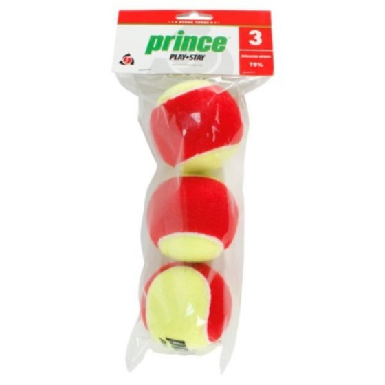 Piłki treningowe do tenisa dla dzieci Prince Play & Stay STAGE 3 FILCOWE, 3 szt.
