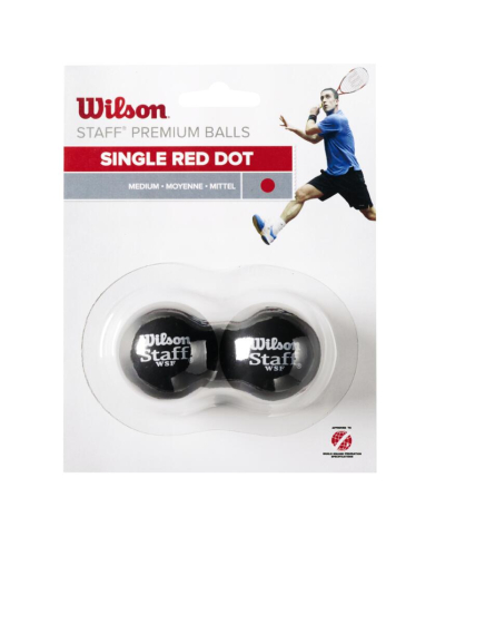 WILSON skvoša bumbiņas STAFF Iepakojumā 2 gb. - red dot
