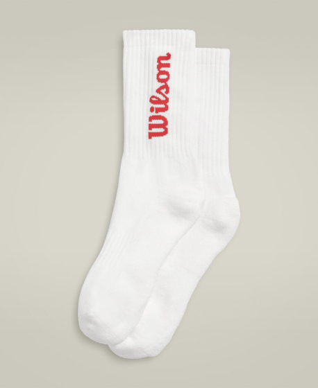 U CREW LOGO SOCK / BRIGHT WHITE/RED S