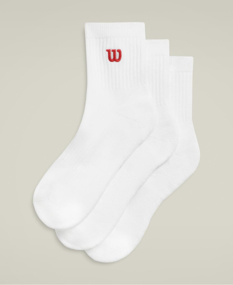 U QUARTER TOP SOCK 3PK / BRIGHT WHITE L