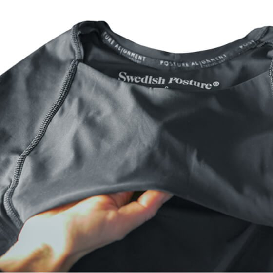Koszulka korygująca postawę (damska, czarna) Swedish Posture Reminder