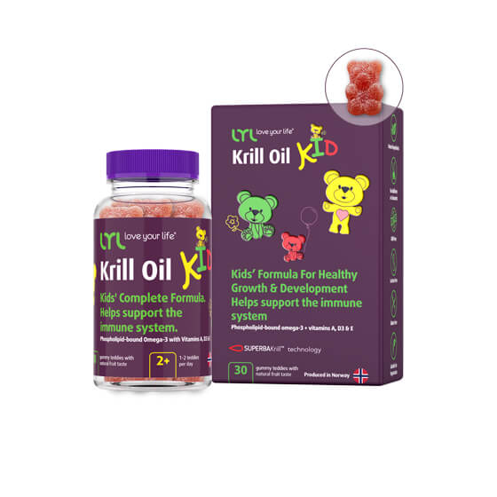 LYL Krill Oil KID, 30 żelków w kształcie misiów