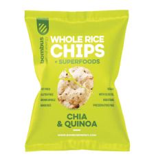 Pieczone chipsy ryżowe pełnoziarniste z chia i quinoa BOMBUS, 60 g