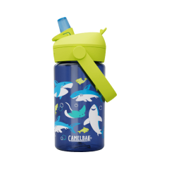 Zila Camelbak Thrive Flip Straw bērnu pudele ar haizivīm, 0.4L.