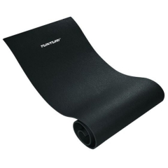 Melns vingrošanas paklājs Tunturi XPE, izmērs 180x60 cm, izklāts uz balta fona. Paklājs izgatavots no 0,5 cm bieza EVA materiāla, ar taisnstūrveida formu un redzamu virsmas tekstūru.