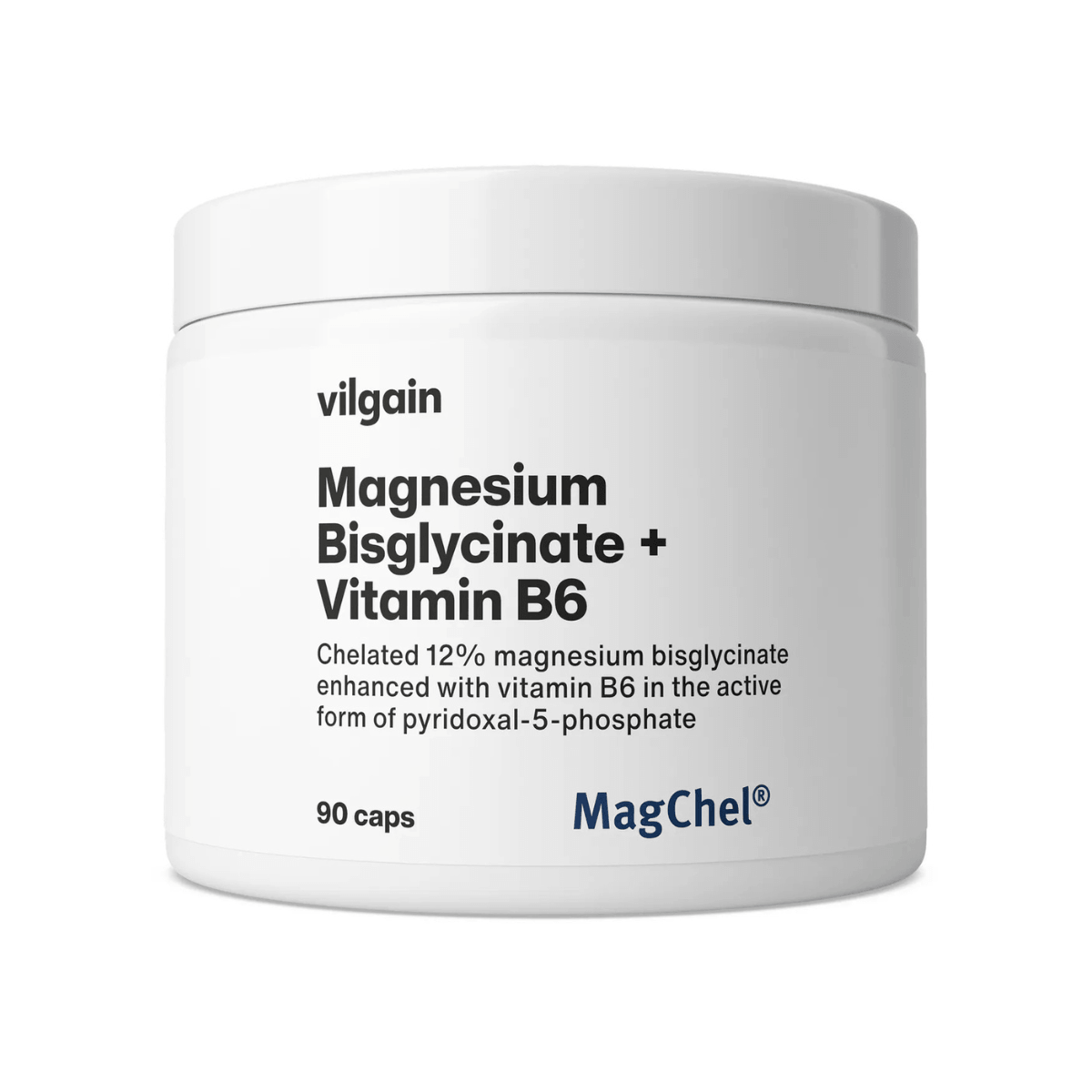 Bisglicynian magnezu z witaminą B6, 90 kapsułek, Vilgain 